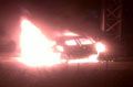 Truk terbakar diduga...