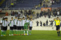 Aksi pemain Racing Santander...