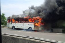 Bus Terbakar di Tol...