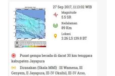 Gempa Bumi 5,5 SR Guncang...