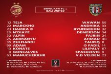 Susunan Pemain Sriwijaya...