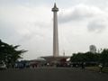 Perayaan HUT TNI lalu lintas kawasan Monas macet