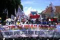 Demo buruh, hindari Jalan Medan Merdeka Selatan