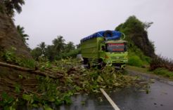 Pohon tumbang & batu dari pegunungan berjatuhan di Majene
