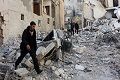 Ketika bom barel Suriah hancurkan masjid di Aleppo