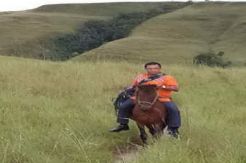 Caleg Hanura rela tunggangi kuda sapa warga terpencil