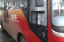 Baru uji coba, bus BKTB nyaris terbakar
