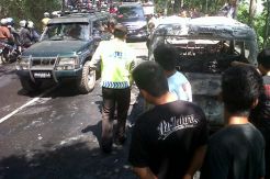 Mobil Terbakar di Tanjakan Piyungan