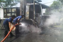 Truk Trailer Terbakar di Jalur Pantura