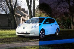 Nissan Leaf EV Gunakan Cat Bodi Menyala dalam Gelap
