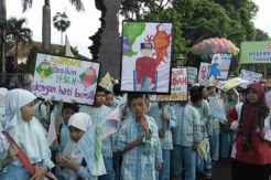 Siswa di Kudus Gelar Pawai Sambut Ramadan
