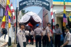 Jelang Penetapan Calon Wali Kota, KPU Depok  Dijaga Ratusan Polisi