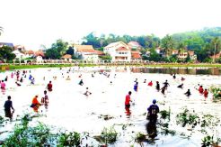Cari Ikan, Ribuan Warga Terjun ke Situ Lengkong