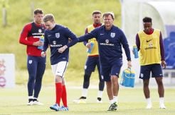 Englands First Training Session Interrupted by Club Wembley Prankster