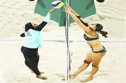 See Cultural Divide Between Western and Islamic Womens Beach Volley Teams