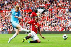 Bruyne Shines as Manchester City Win Derby