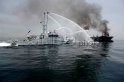 Kapal Patroli Bea dan Cukai Batam Meledak