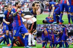 Neymar dan Suarez Tumbang Kena Lempar, Messi Caci Maki Fans Valencia
