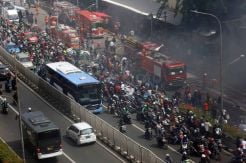 Jalan di Pasar Senen Sudah Dibuka, Lalin Kembali Normal