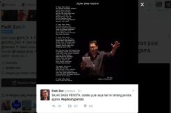Sajak Sang Penista dari Fadli Zon