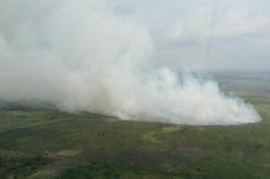 Heli Bell Satgas Udara Temukan Kebakaran Lahan di Rohil