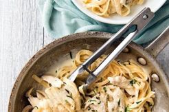 Membuat Hidangan Simple Pasta Ayam Alfredo