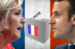 Antara Le Pen dan Macron,...