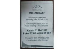 Ada Pengerjaan JPO, Ruas Tol Serpong-Pondok Aren Bakal Ditutup