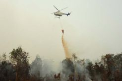 Kerahkan 4 Heli, Ratusan Bom Air Dijatuhkan di Riau
