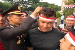 Peringati Puncak HUT RI, Kapolresta Sidoarjo Datangi Pengungsi