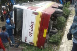 Bus Widia Terguling di Subang, 3 Tewas dan 10 Luka-luka