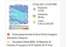 Gempa Bumi 5,5 SR Guncang...