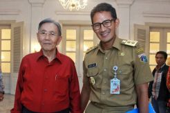 Sandiaga Bahas Pembangunan Ekonomi Jakarta dengan Kwik Kian Gie