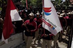 Kirab Pemuda Nusantara Berakhir di Candi Perabuan Raja Pertama Majapahit