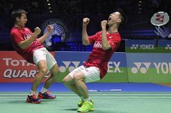 Marcus/Kevin Cuma Butuh 29 Menit untuk Kandaskan Pasangan Denmark