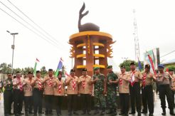 Tugu Pramuka Diresmikan di Perbatasan Indonesia-Malaysia