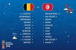 Susunan Pemain Belgia vs Tunisia