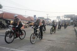 Patroli Pakai Sepeda, Polda Banten Gelorakan Asian Games dan Kampenye Hidup Sehat