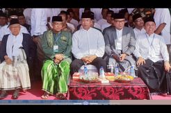Hadiri Apel Hari Santri, Ketua Umum PBNU Said Aqil Doakan Maruf Amin