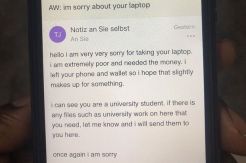Menggelikan, Pencuri Laptop Minta Maaf pada Pemiliknya via Email
