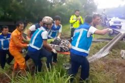 Setelah Salip Mobil Lain, Bus Bima Suci Hilang Kendali dan Terbalik