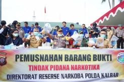 Polda Kalbar Musnahkan 1,8 Kg Sabu dan 1,5 Kg Ganja
