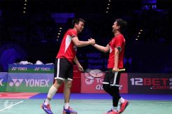 Meski Cedera Ahsan-Hendra Tampil Total di Brimingham Arena