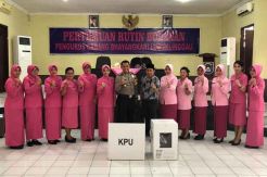 Bertemu Bhayangkari, KPU Lubuk Linggau Sosialisasikan Pencoblosan