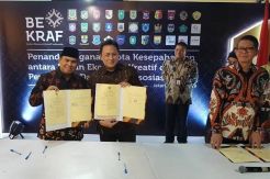 Kembangkan Ekonomi Kreatif, Pemkab Kobar Tanda Tangani MoU dengan Bekraf