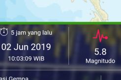 Gempa Bumi 5,8 SR Guncang Nias Selatan, Tak Berpotensi Tsunami