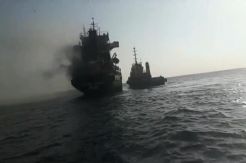 Kapal Kargo KM Mentari Selaras Terbakar di Perairan Waingapu NTT