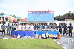 Lantamal VIII Musnahkan 1,5 Ton Minuman Keras