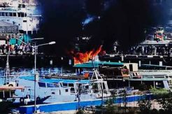 Kapal Motor 5 GT Terbakar di Pelabuhan Labuan Bajo