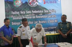 Amankan Perbatasan, XL Axiata-Bakamla Bangun Desa Maritim di Asahan